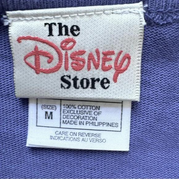 VTG Disney Store Purple Long Sleeve Top Winnie The Pooh Embroidered Mittens M - Picture 9 of 11